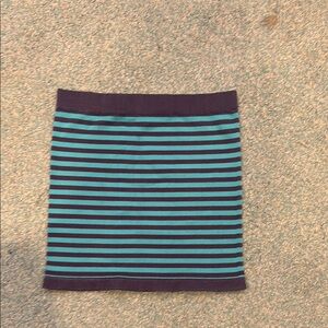 Striped Teal and Black Women's Skirt
